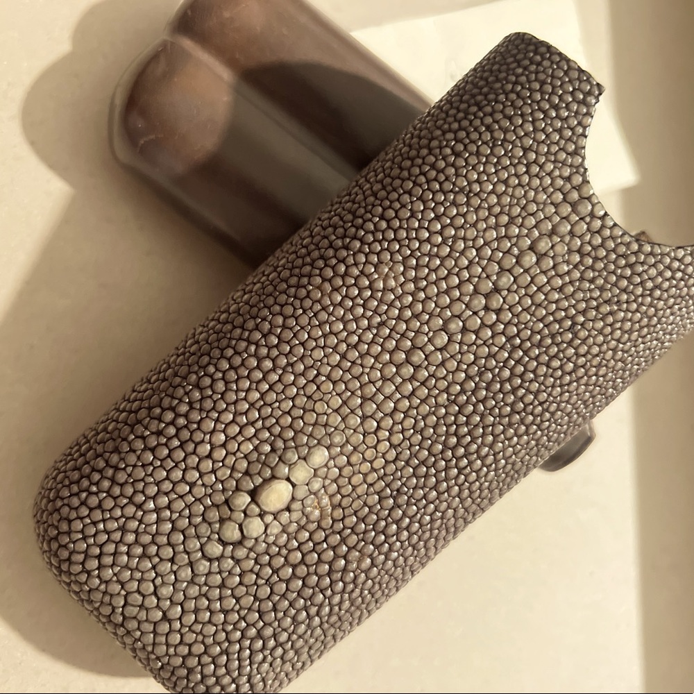 IL Bussetto stingray/lambskin Leather CIGAR CASE FOR 2 (Rare)